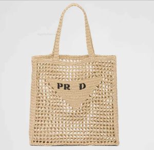 Totes Tote Bag Designer tas Strozak strandtas Mode Mesh Hol Geweven voor de zomer Strozak Zwarte abrikoos geweven zomertas Vakantietas Boodschappentas met grote capaciteit