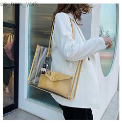 Bakken transparante tas vrouwelijk 2021 zomer Koreaanse eenvoudige schouder diagonale tas kristal jelly strandketens tas luxe ontwerper hkd23082222