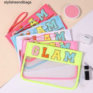 Bakken Transparante Letter Patches PVC Cosmetische Vrouwen Reizen Make-up Koppeling Clear Jelly Bags Make-up handtassen Toilettas Toilettas stylisheendibags