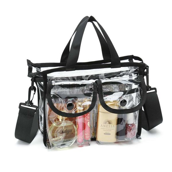 Sac fourre-tout transparent pour maquilleuse avec bretelles amovibles personnalisablestylishhandbagsstore