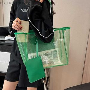 Totes transparante PVC dames tas 2 pc's /set luxe zomer handtas mode clear tas lady jelly handtassen feminina crossbody shopper hkd230822