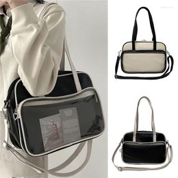 Totes Transparante Tote Bag Dames 2024 Zacht Leer Grote Capaciteit Enkele Schouder Messenger Class Handtas