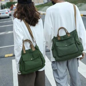 Totes Unisex Tas Grote Capaciteit Crossbody Schoudertassen Dames Handtassen Zwart/Wit/Groen/Geel Effen Kleur Canvas School Grote Tote