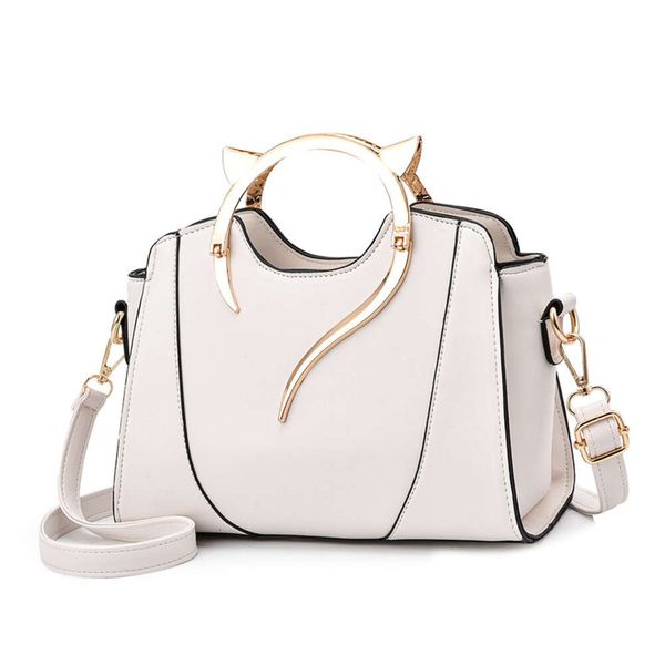 Totes Vento Marea Sac à main pour femmes 2023 Design de mode Sac à main Marque Fourre-tout en cuir PU souple Sac à bandoulière Côté Chat Qualité Bandoulière Blanc