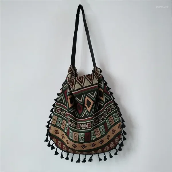 Totes Vintage Bohemio Fringe Shoulder Mujeres Mujeres Tassel Boho Hippie Gypsy Bolsos de mujer con franja de mujer bolsos abiertos