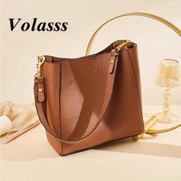 Totes Volasss Cowhide Women's Women's Bodet Band Bandbag en cuir authentique Sacs de messager à bandoulière