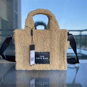 Totes Invierno Portable Portable Personalizados Teddy Plush Sherpa Gran Tote Girls Damas Bolsos para mujeres235U