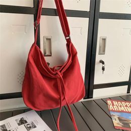 Bakken vrouwen canvas schoudertassen grote capaciteit dikke boeken handtas totte vaste kleur crossbody tas grote reisbeurs voor dames