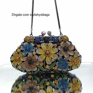 Bolsos de mensajero de cristal para mujer, bolso de noche, monedero, estuche rígido de Metal, bolsos de mano con diamantes para novia, bolso de mano Minaudiere para fiesta de boda