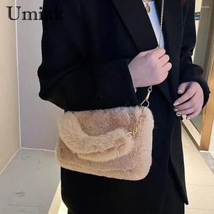 Totes Women Faux Fur Tote Bag Casual Plush Vegetal Versátil Fuzzy Crossbody Soft Cute Fall Invierno Femenino Femenino