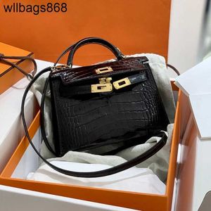 Totes Mujeres Bolso de mano KY 2024 New Crocodile Pattern Bag Mini Bag Bags Genuine Leather One Shoulder Crossbody Bag Bag Square