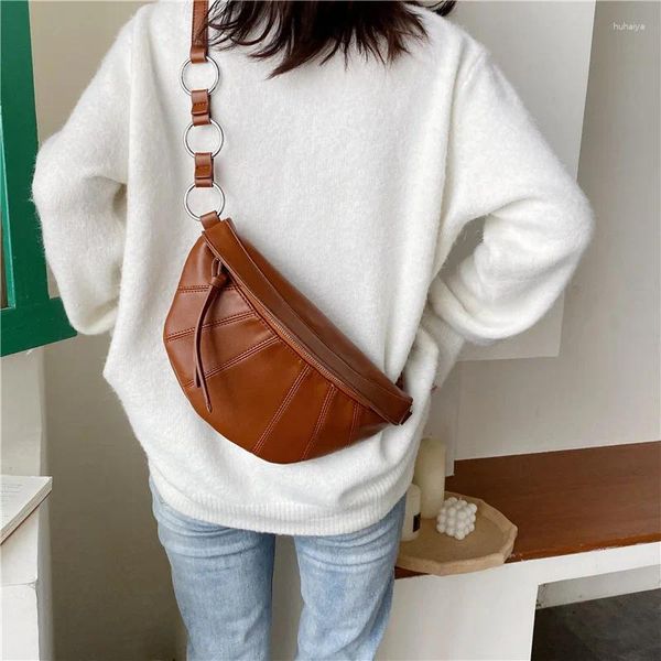 Totes Mujeres Hobos Bolsa Otoño Vintage Pecho salvaje Damas Simple Casual Crossbody Single Back Messenger Temperament Saddle