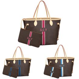 Totes Women Personalización Estrata Carta Bolsa personalizada Genuine Leather Hobo Shopping Tote GM DIY Personalizado personalizado Nombre