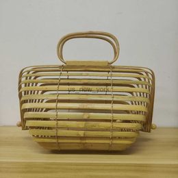TOTES Sacs à bande de bambou pour femmes portables sac de plage sac à main pliant dame naturalite de sac à sac tissé petite taille 240407