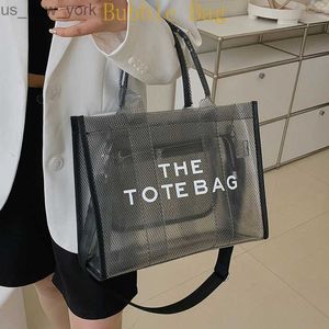 Totes dames transparante 2023 Nieuwe PVC Jelly Bag Tote Bag grote capaciteit vasthoudende tas handheld schuin Cross Beach Bag HKD230822