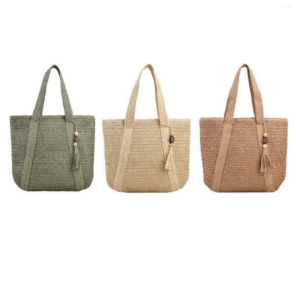 Sac à bandoulière fourre-tout pour femmes, fourre-tout Boho, sac à main tissé de plage pour le travail en plein air au printemps