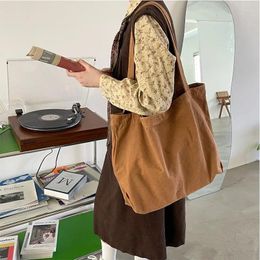 Banen vrouwen schoudertas vrouwelijke student Tote Shopper Grote Vintage gewassen canvas handtas blanco vaste kleurendoek Japanse vrouw