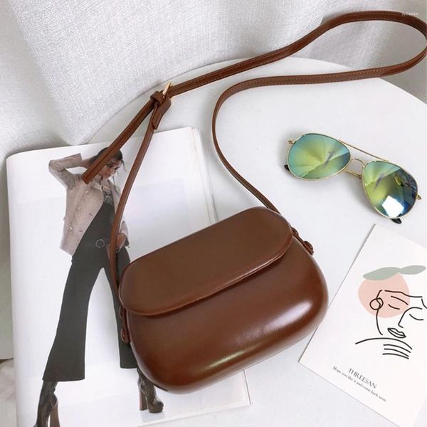 Totes Mujeres elegante bolso cruzado de gran capacidad PU Silla de montar Casual Satchel Correa ajustable Vintage Messenger Chic Hobo