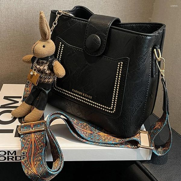 Bagure de poignée supérieure de bacs avec pendant petit bracelet de guitare crossbody hobo sling en cuir épaule d'hiver