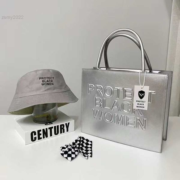 Totes FEMMES TOTE BAG Dames Protéger les Noirs Sac Femmes Ensemble Chapeau Seau 2022 Sacs à main fourre-tout de luxe pour femmes Sac à main et ensemble de chapeaux