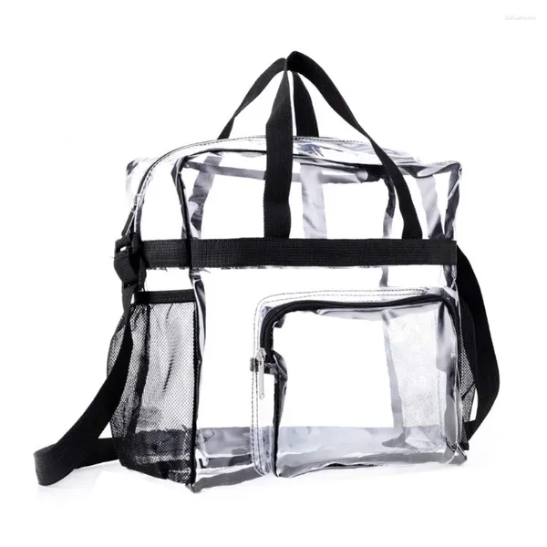 Totes femmes sac fourre-tout Transparent PVC à la mode transportant grande capacité mode bandoulière réglable voyage