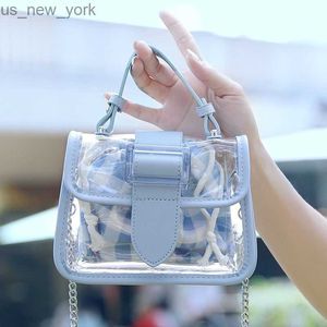 Totes Xiuya mignon femmes sac à bandoulière été nouveau Transparent gelée Composite sac Simple élégant Style coréen créateur de mode sac à main HKD230822