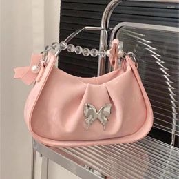 Tapés Xiuya Pink Elegant Womens Bag à bandoulière Perge de créateur plissé de luxe Mode sac à main