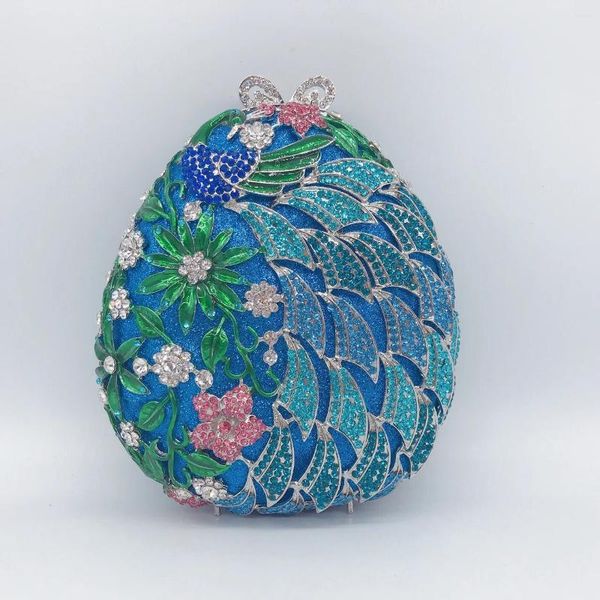 Bottes xiyuan fleur oiseau d'oiseau cristal embrayage sac de sac de sac à bourse rose blue or rouge femmes bal dîner sac à main mariage portefeuille de diamant de mariée