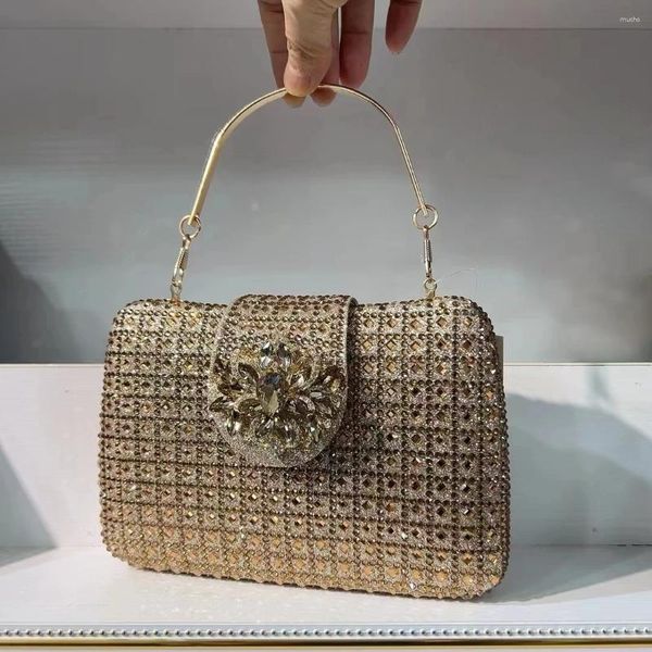 TOTES XIYUAN LADA DIAMONDS SECHANGE BOUTIQUE BOUTIQUE BLING CRISTAL Metallic Racs et sacs à main