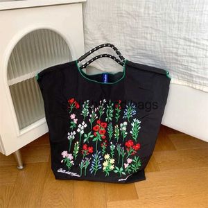 Youda Nieuwe Mode Vintage Bloemen Nylon Handtas voor Vrouwen Borduren Grote Casual Capaciteit Boodschappentassen HandtasH24219