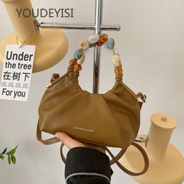 TOTES Youdeyisi Fashion plissée Sac pour femmes: tout-match à une épaule Messenger Bag Niche Design Hand-und Pearl Handsbag