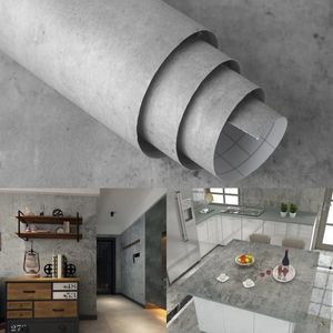 TOTIO Papel pintado autoadhesivo de hormigón gris 3D para decoración del hogar moderno Espesar Peel and Stick Papel de pared Decoración de la habitación Estética 231220