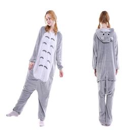 Totoro Pyjama caroset Onesies unisexe Animal dessin animé pyjama ensemble femmes hommes Cosplay Costume Totoro Chinchilla Onesie vêtements de nuit 221z