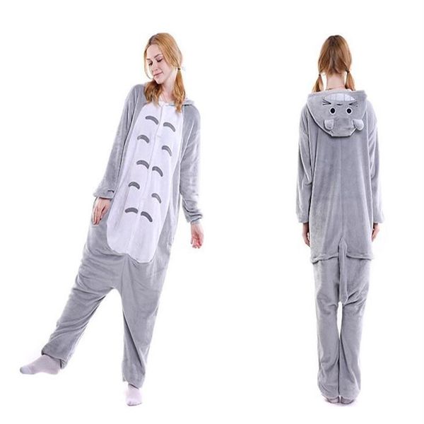 Totoro pijama caroset onesies unisex viñetas de animales pijama conjunto mujeres hombres cosplay traje totoro chinchilla onesie ropa de dormir268n