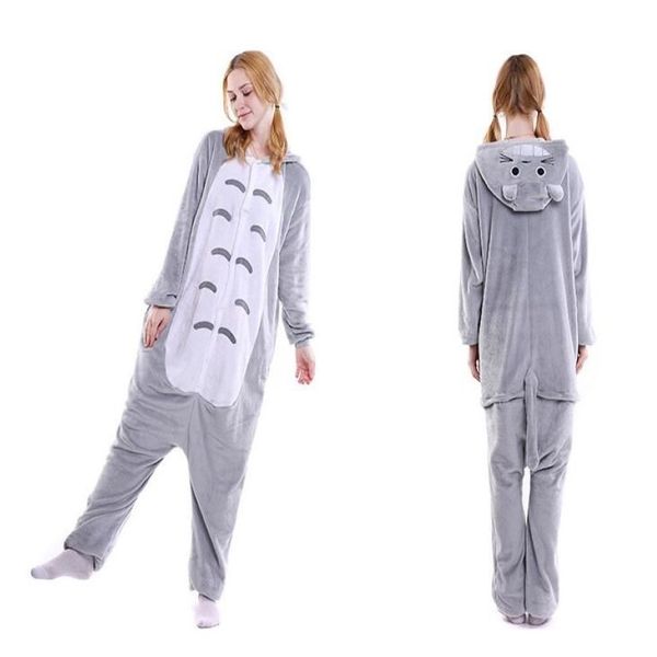 Totoro pijama caroset onesies unisex animal de dibujos animados juego de pijama de mujeres