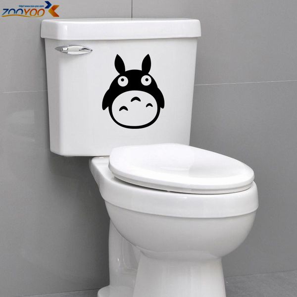 Totoro-pegatina para inodoro ZooYoo8301, calcomanías de vinilo impermeables para baño, pegatina para nevera, pegatinas de películas de dibujos animados, calcomanías de pared para guardería, arte