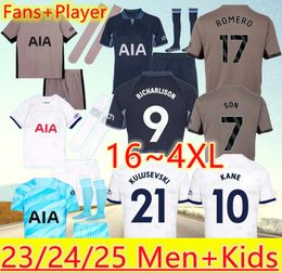 Tottenham 23 24 KANE SON HoTS pur Soccer Jerseys SPURS PORRO KULUSEVSKI HOJBJERG Away PERISIC DANJUMA ROMERO Kit de football Chemise BENTANCUR Hommes Enfants Ensemble