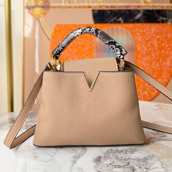 Tottenham late Bolso axilar Bolsos de cuero para mujer Bolso bandolera Bolsos cruzados Bolso de mujer Bolso de hombro Cartera Broche floral de metal Asa serpentina Bolsos de playa