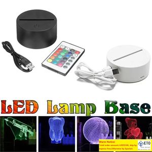 Soporte de luces LED 3D táctil Base de lámpara Panel acrílico de 4 mm Reemplazo de luz nocturna Luz de mesa colorida Soporte de decoración Batería o alimentación USB