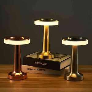 Lámpara de mesa de carga Led táctil comedor creativo Hotel Bar lámpara de mesa de café luz de noche al aire libre sala de estar lámpara de escritorio decorativa H220423