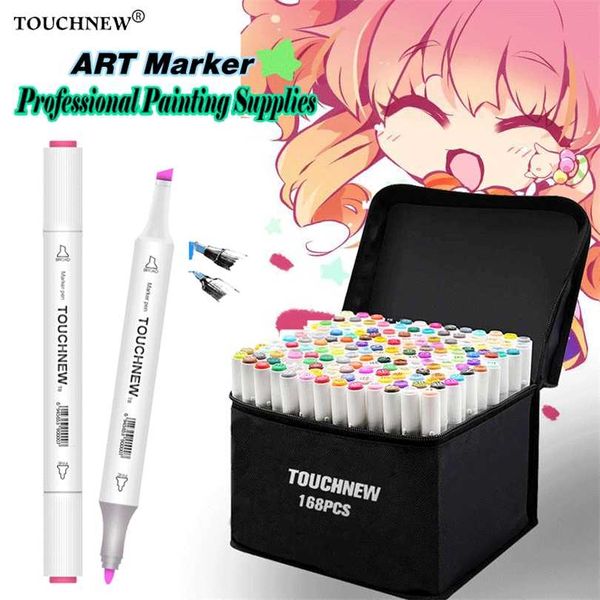 TOUCH Markers 30/40/60/80/168 Color Alcohol Sketch marker Manga Drawing Brush Pens School Pen Art Supplies 211104