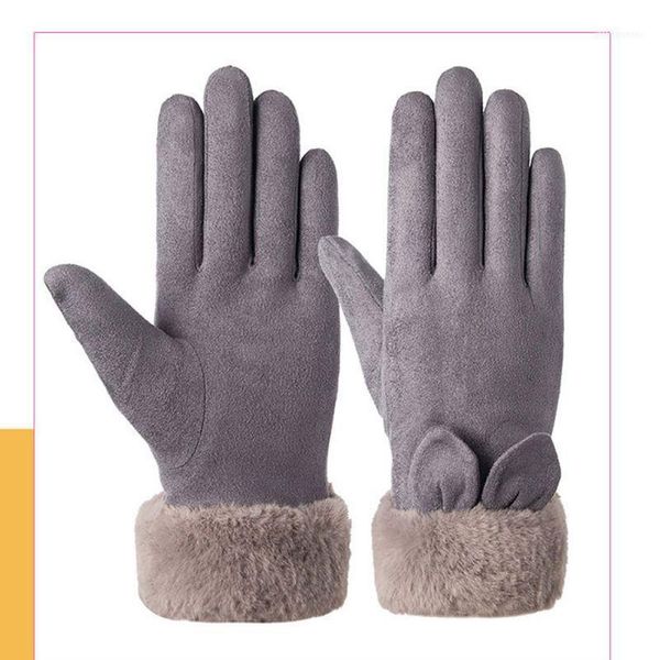 Écran tactile femmes élégantes gants épais laine résistant au froid Handwear extérieur équitation pour Winter1