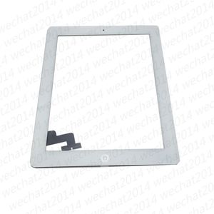 Numériseur de panneau de verre à écran tactile avec assemblage adhésif de boutons pour iPad 2 3 4 noir et blanc