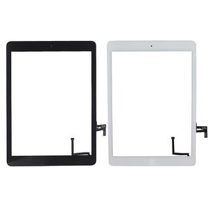 50PCS Pantalla táctil Panel de vidrio Digitalizador con botones Conjunto adhesivo para iPad Air Envío gratis