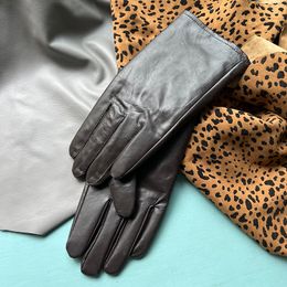 Écran tactile Gants de chèvre gants en brun foncé gants