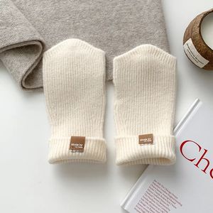 Demi-gants tricotés pour écran tactile, gants d'hiver pour dames, mignons, demi-doigts, pour étudiants, gants chauds d'écriture