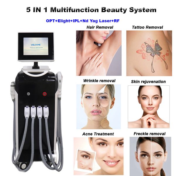 Écran tactile OPT épilation IPL RF équipement de rajeunissement de la peau commuté Nd Yag Laser détatouage beauté Machine tache de rousseur supprimer