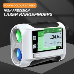 Touchscreen Bereik Finder Golf Telescope Oplaadbare laserbereikvinder LCD Display Laser Distance Meter met vlag-lock 600m 240426