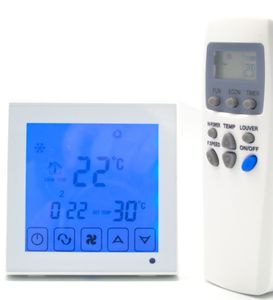 Thermostat de contrôleur de température de programme de synchronisation d'écran tactile de livraison gratuite avec télécommande infrarouge