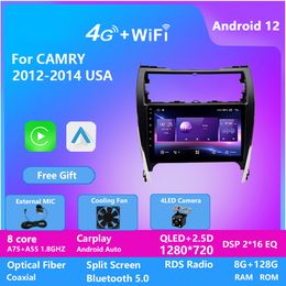 Écran tactile vidéo Android autoradio 2.5D GPS Navigation Autoradio lecteur multimédia 2 Din autoradio stéréo pour toyota CAMRY 2012-2014 (version USA)